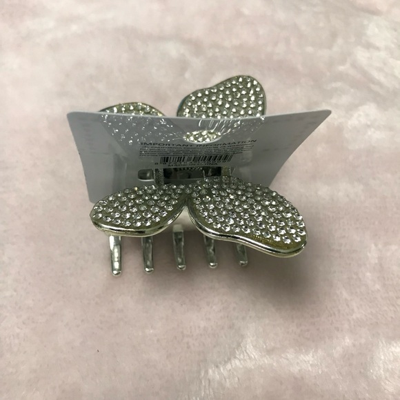 ✨✨5/$10✨✨ Butterfly Fashion Hair Accessories Claw Clip Silver & Rhinestones New - Picture 4 of 14
